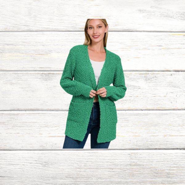 POPCORN CARDIGAN WITH POCKETS