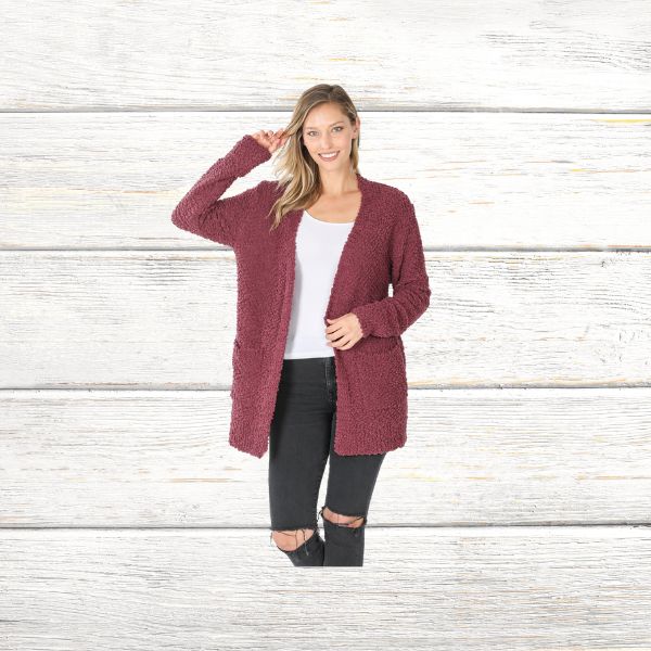 POPCORN CARDIGAN WITH POCKETS