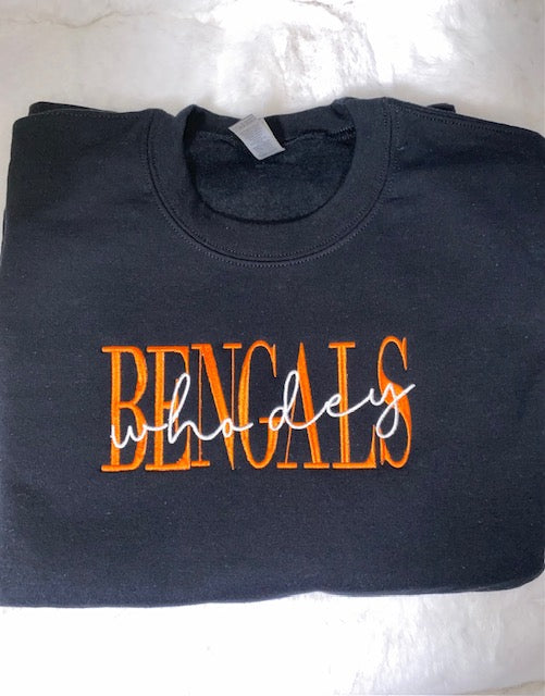 Embroidered Bengals Crewneck