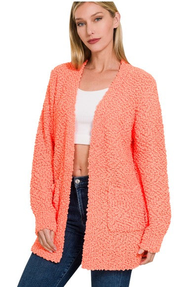 POPCORN CARDIGAN WITH POCKETS