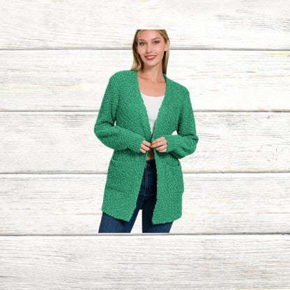 POPCORN CARDIGAN WITH POCKETS