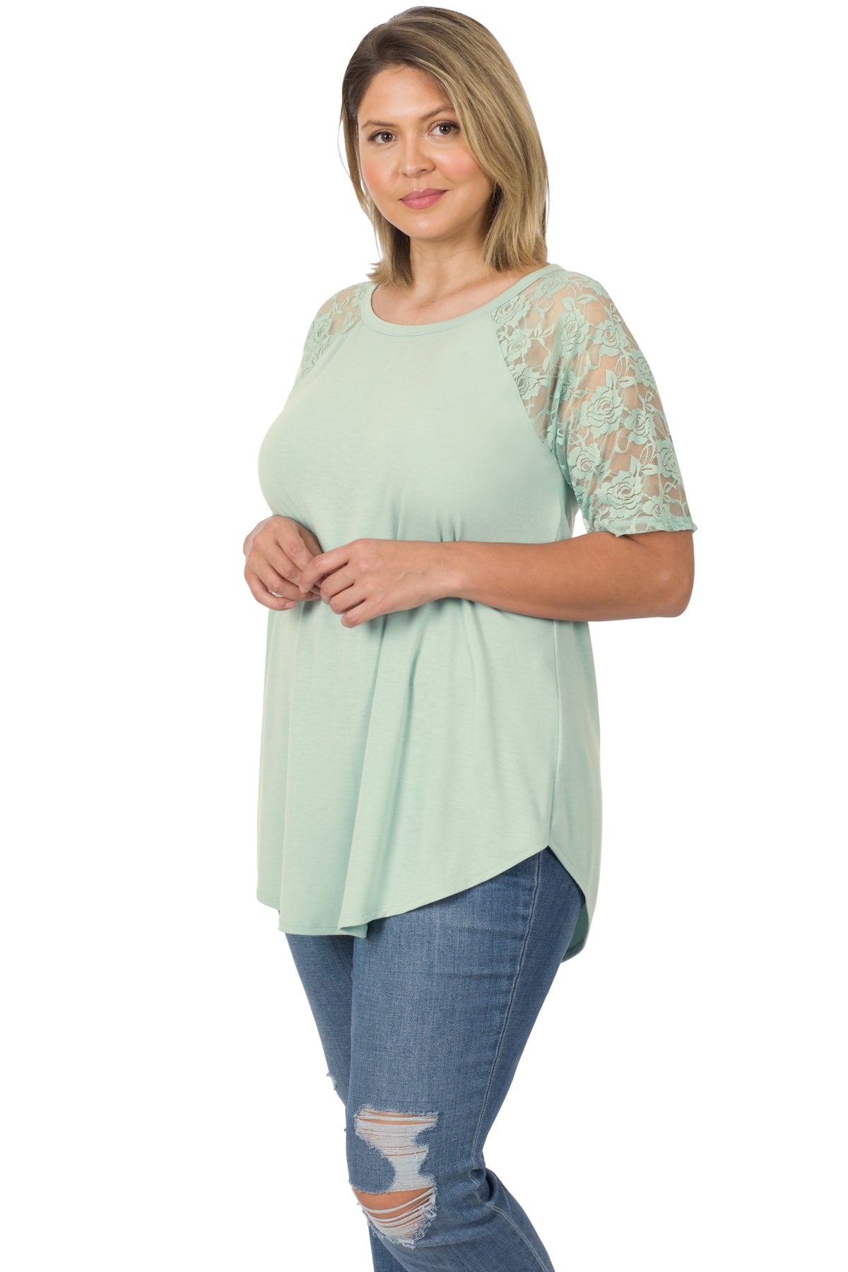 Lace Top Short Sleeve